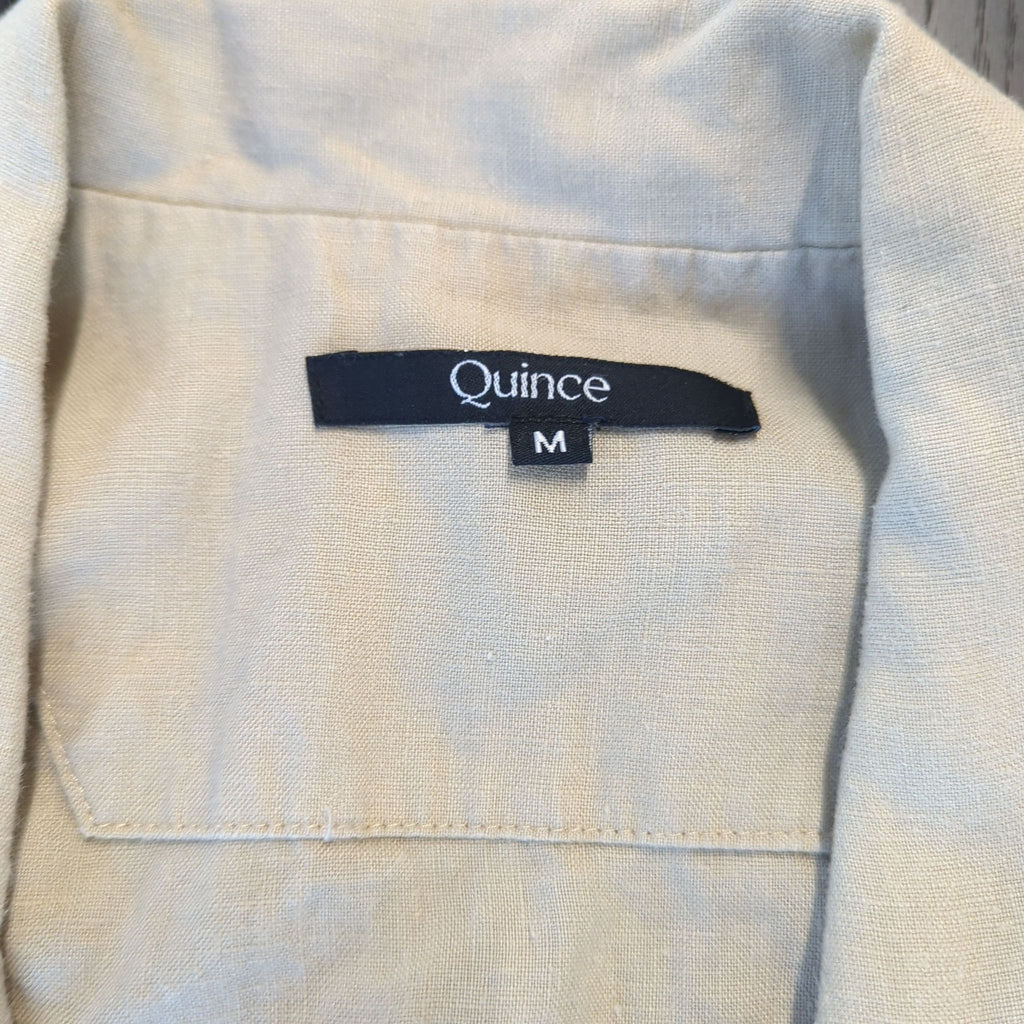 Quince Women's Linen Short Sleeve Button-Up Shirt - Size M