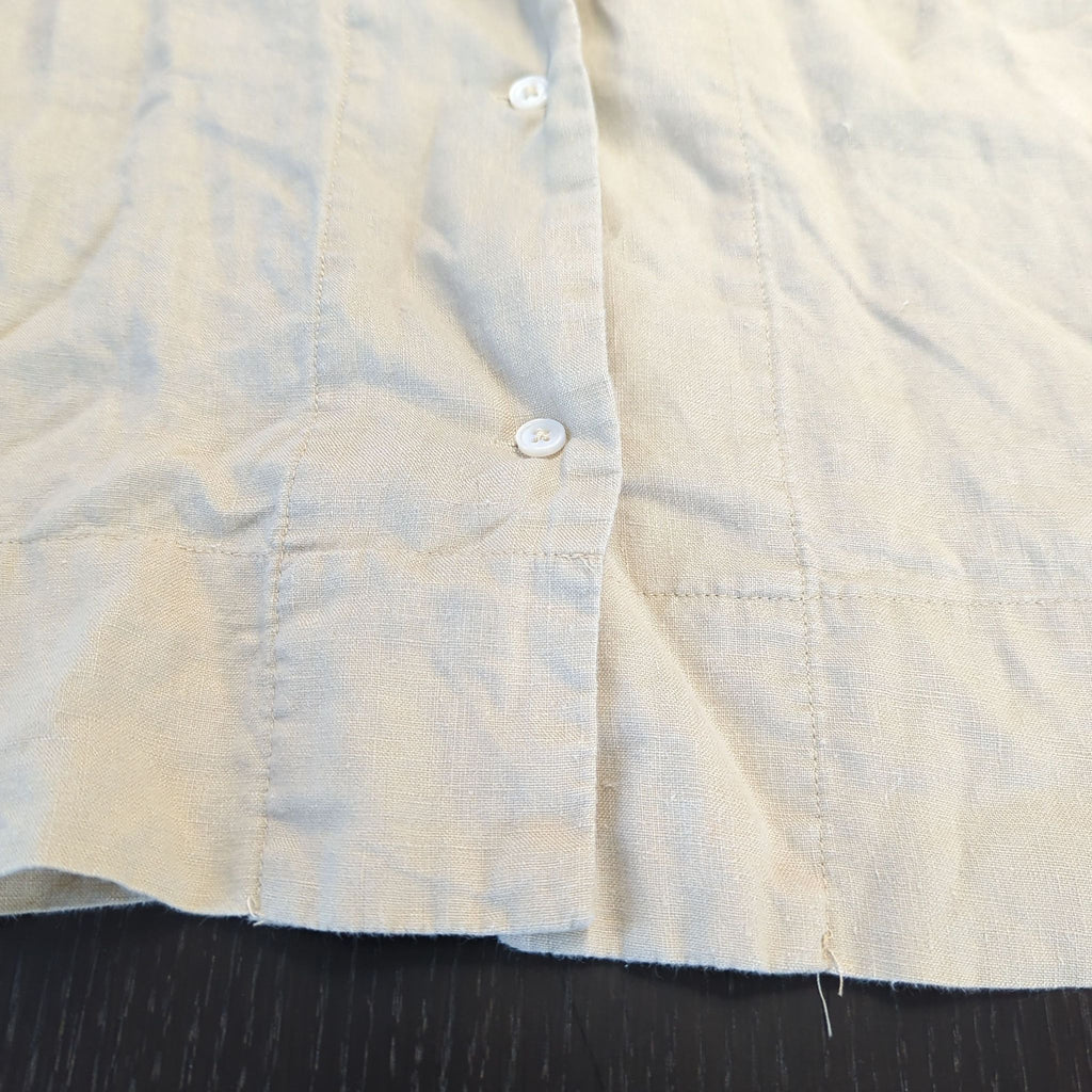 Quince Women's Linen Short Sleeve Button-Up Shirt - Size M