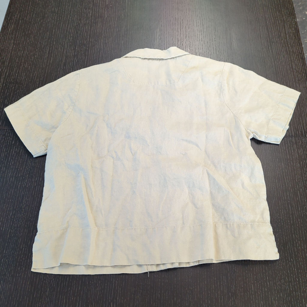Quince Women's Linen Short Sleeve Button-Up Shirt - Size M