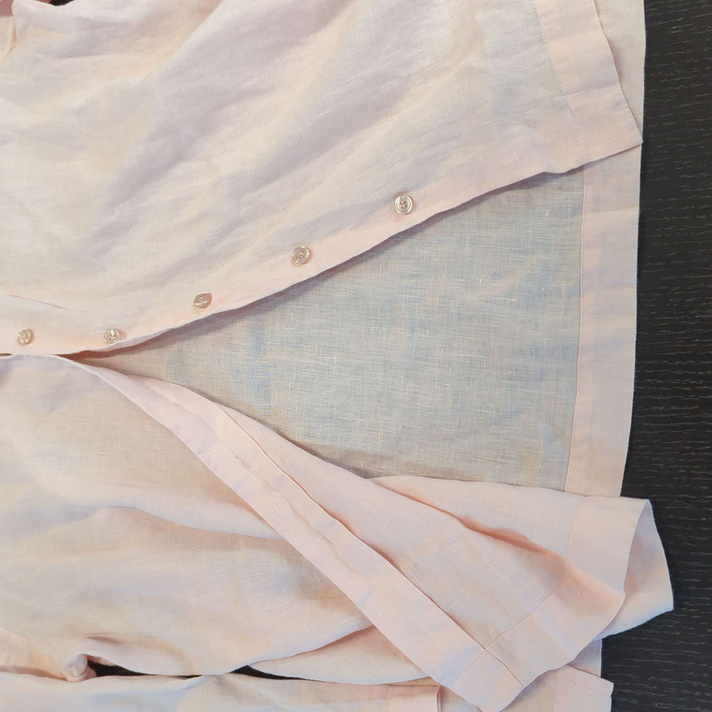 Go Silk Womens Light Pink Button-Up Shirt, Size Large