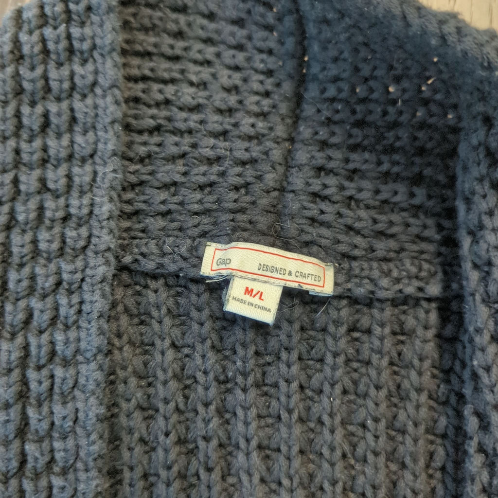 Gap Women's Navy Blue Open Front Chunky Knit Cardigan Sweater M/L