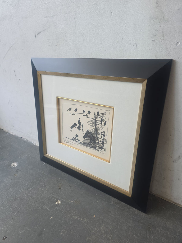 Pablo Picasso Framed Litograph " A Los Toros , Jeu De La Cape 1961"