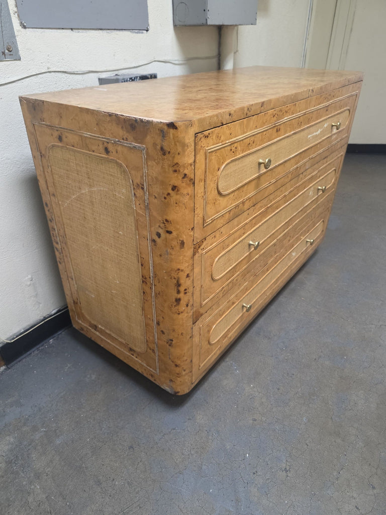 Beaumont 48” dresser by Made Goods featuring textured drawer fronts, gold accents, and a modern silhouette.