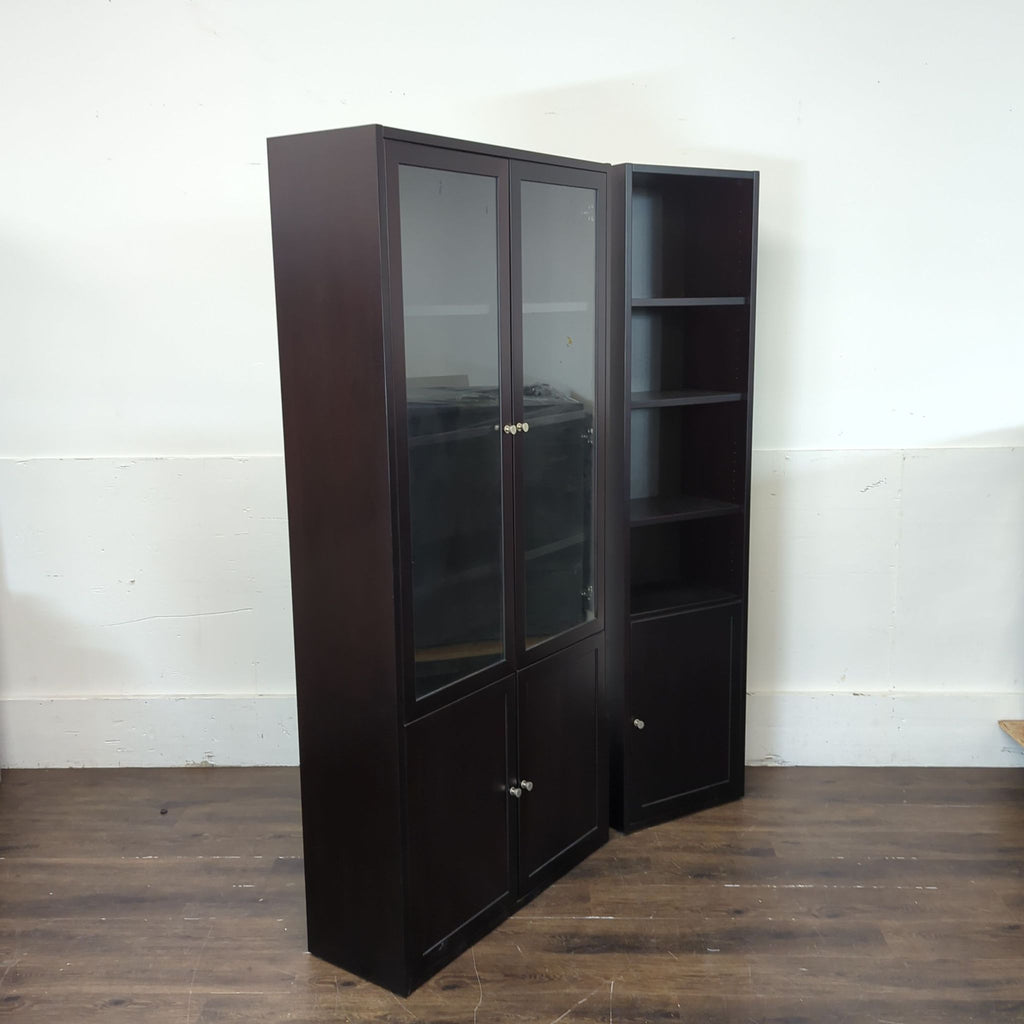 Sleek Scandinavian Designs cabinet with clean lines and minimalist handles, shown in a bright, modern room.  