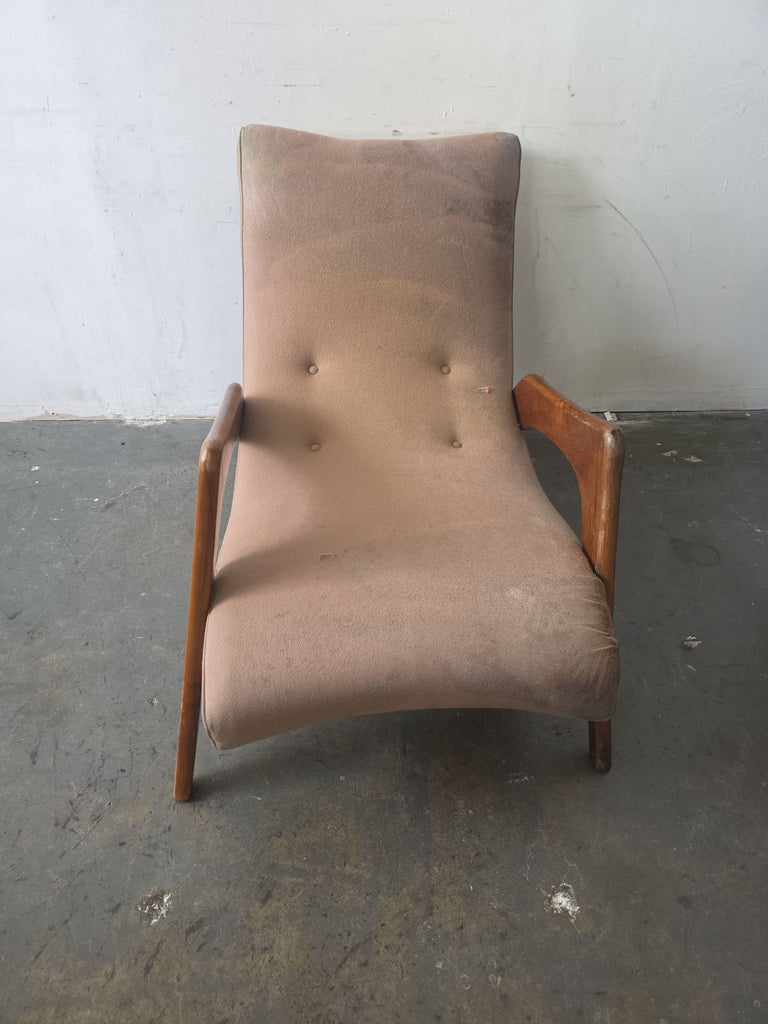 Adrian Pearsall Mid Century Crescent Lounge Chair and Ottoman