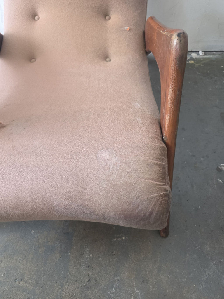 Adrian Pearsall Mid Century Crescent Lounge Chair and Ottoman