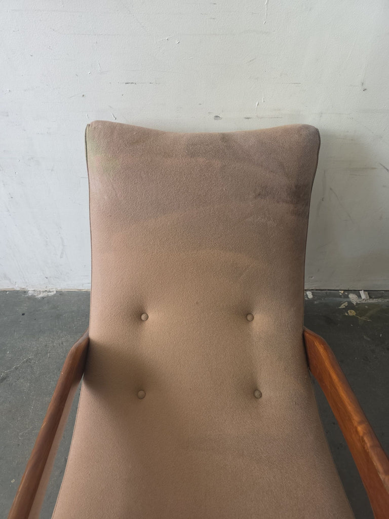 Adrian Pearsall Mid Century Crescent Lounge Chair and Ottoman