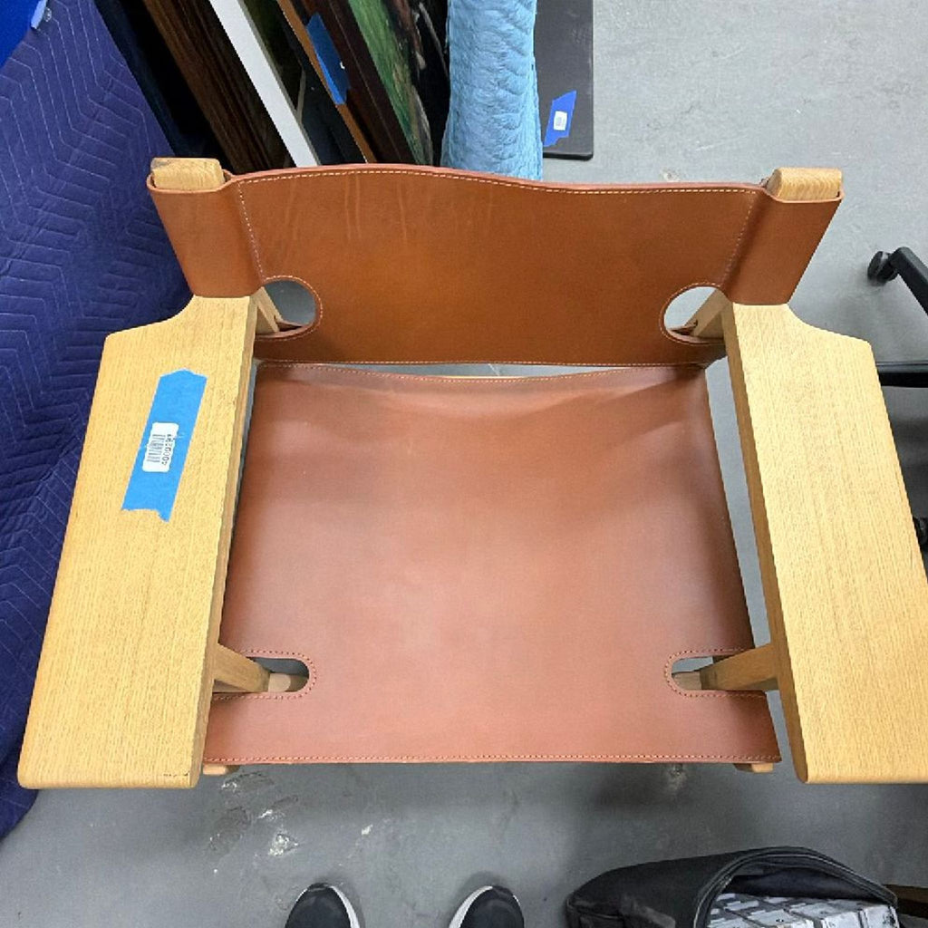 Fredericia Furniture Spanish Lounge Chair in Oak and Cognac Leather