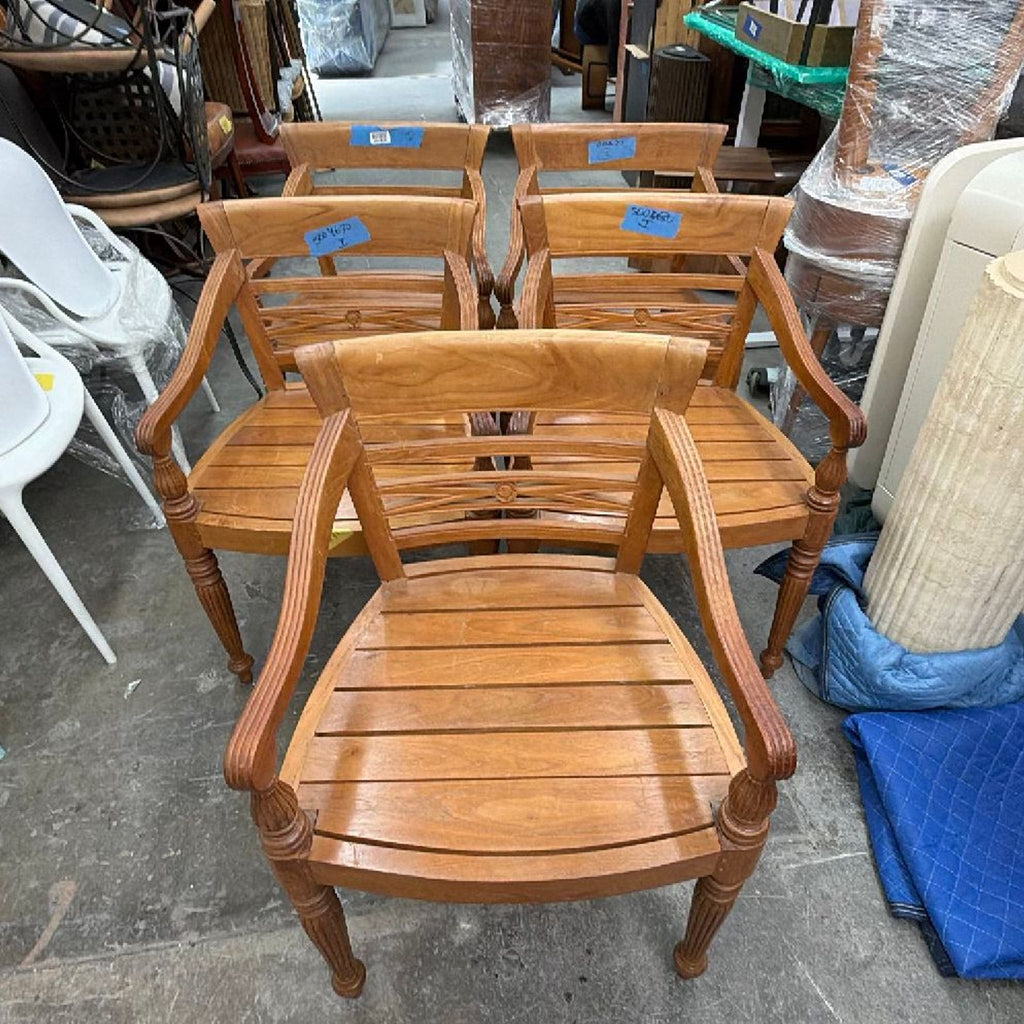 Hand Carved Antique Indonesian Reclaimed Teak Dining Set