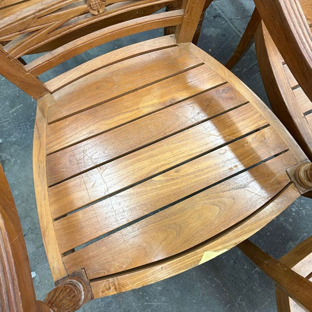 Hand Carved Antique Indonesian Reclaimed Teak Dining Set