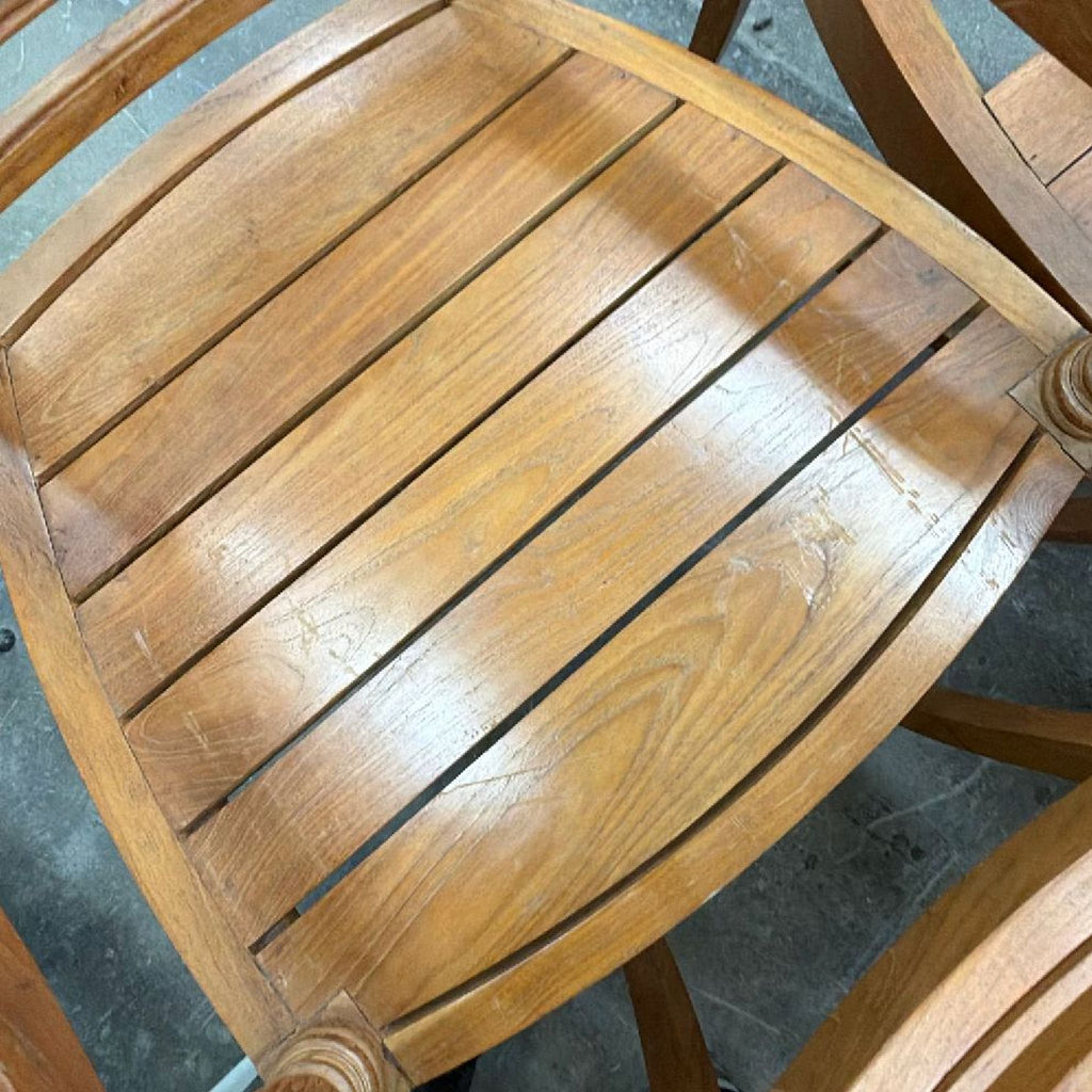 Hand Carved Antique Indonesian Reclaimed Teak Dining Set