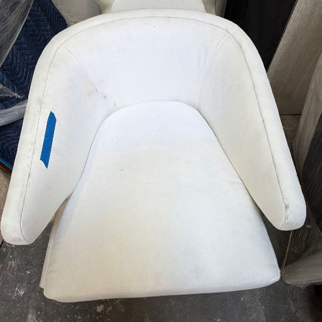 Pair of Meredith Baer Home Modern White Lounge Asher Chairs