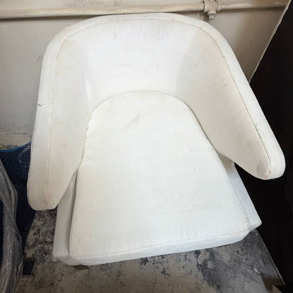 Pair of Meredith Baer Home Modern White Lounge Asher Chairs