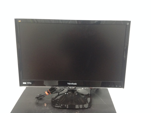 1. Front view of a Viewsonic monitor with a black frame and visible base, categorized under Monitors & Projectors.