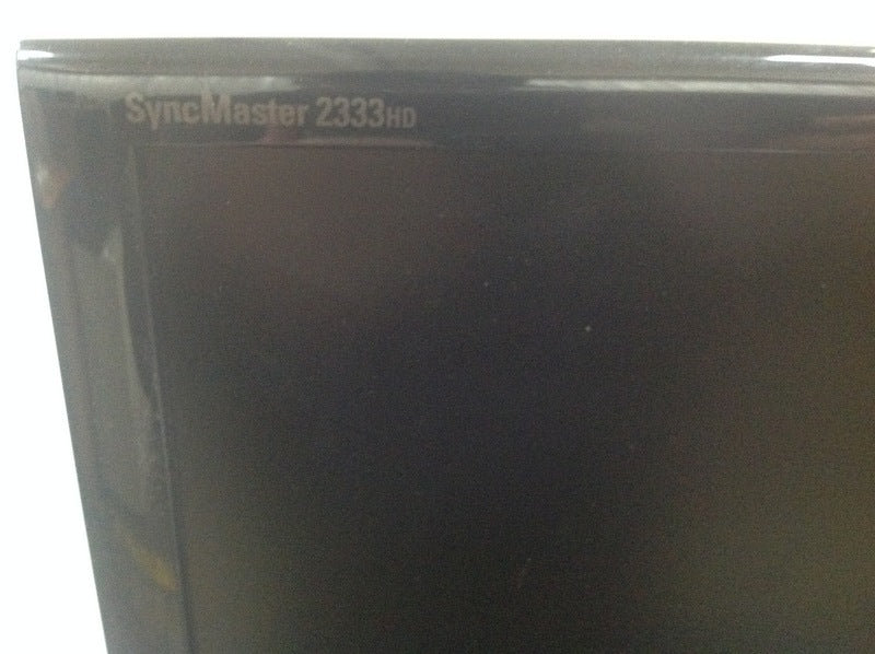 3. Detail of the top left corner displaying the model name "SyncMaster 2333HD" on a Samsung monitor.
