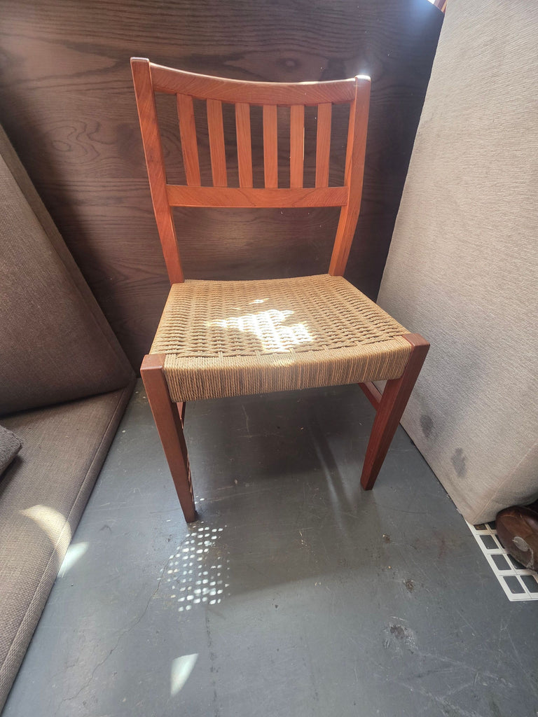Set of 8 Danish Modern Solid Wood Dining Chair with Woven Seat