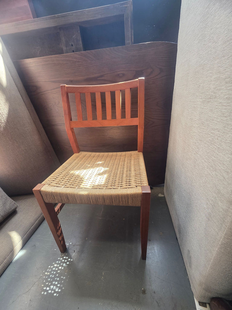 Set of 8 Danish Modern Solid Wood Dining Chair with Woven Seat