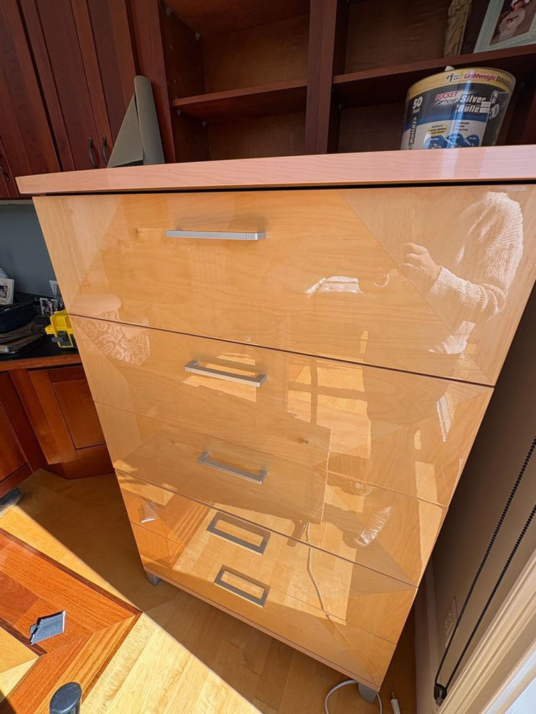 Certainly! Since you mentioned "these images," but haven't provided any images or a full description, I'll draft three generic, distinct alt texts for a dresser category, each under 100 characters: