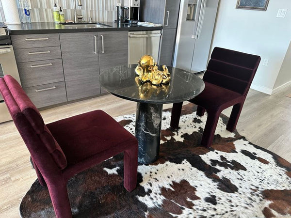 Sure! Since the images themselves are not shown here, I’ll make three distinct, plausible summarized alt text options for a Crate and Barrel dining table (category: Dining Table):