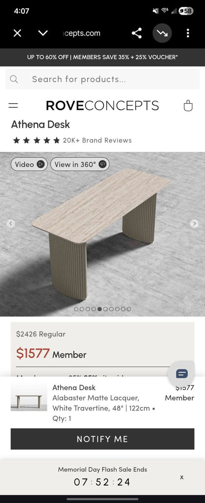Minimalist wood Athena Desk from Rove Concepts, ideal for contemporary home office spaces.  