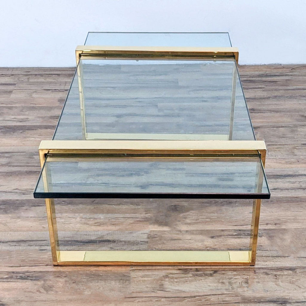 a pair of mid century modern coffee tables