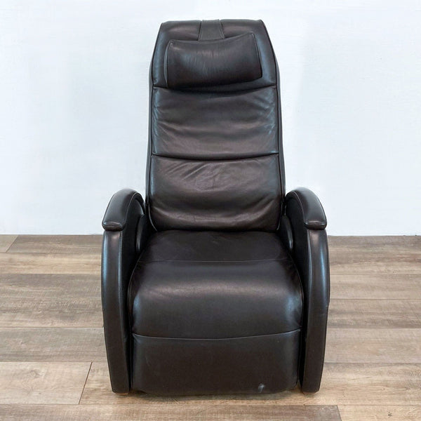 Front view of the Savoie 3.0 Zero Gravity recliner by Relax the Back in black leather.