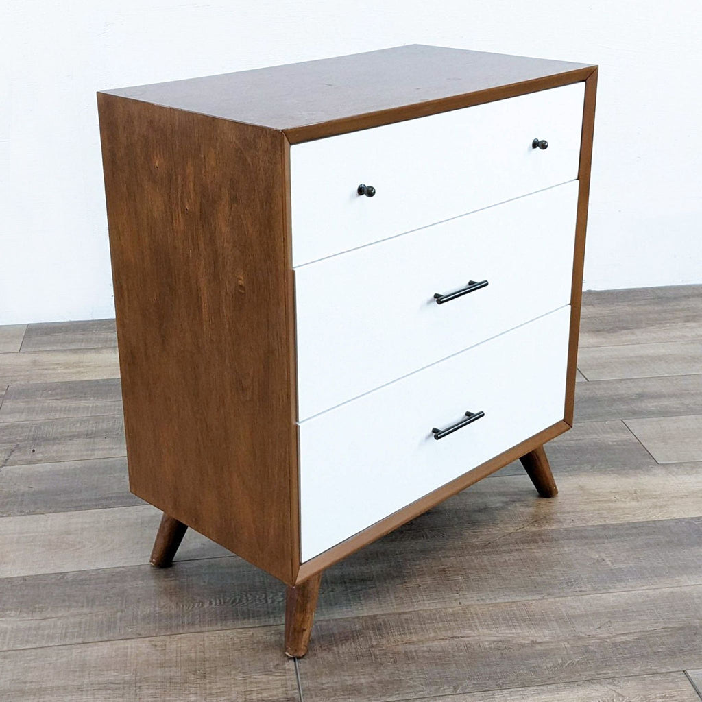 Alpine Furniture Flynn dresser with a two-tone white and acorn wood finish.