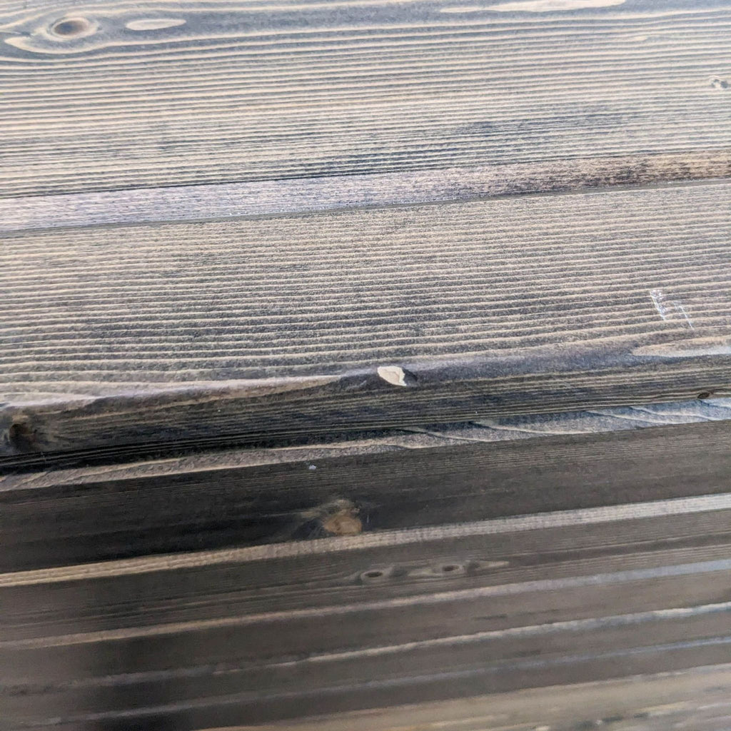 Close-up detail of wood grain and texture on a pet crate by B&B Kustom Kennels.