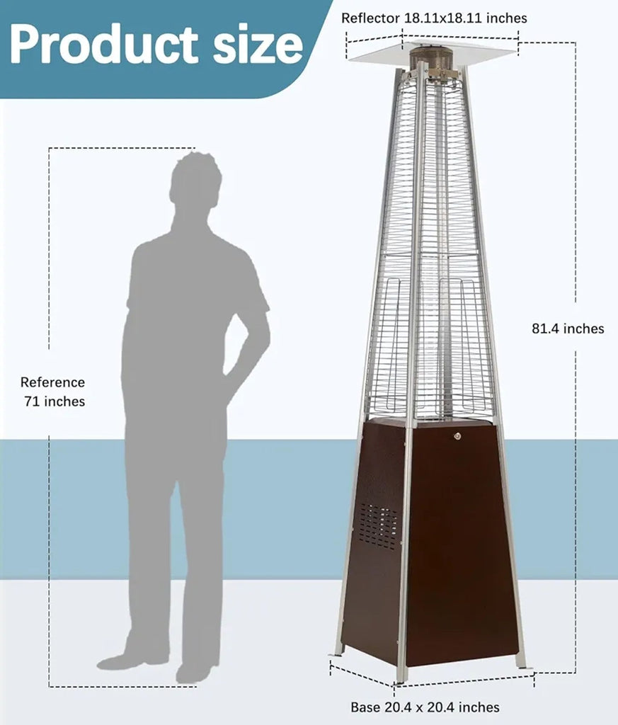 2. Freestanding Patio Heater with a wide dome, ideal for warming patios or decks.