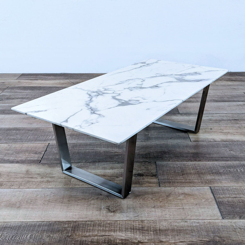 Sled Coffee Table with Marble Top
