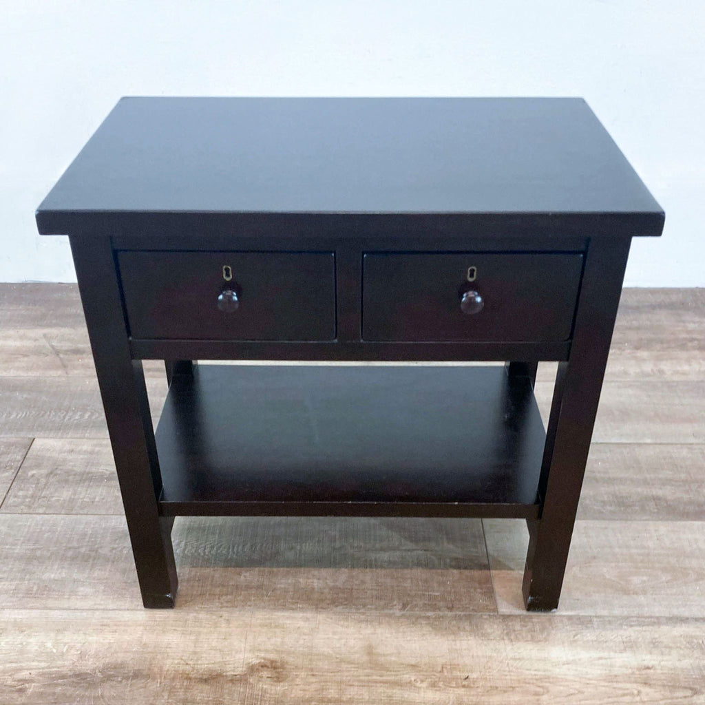 Pair of Pottery Barn Farmhouse Two Drawer Nightstands