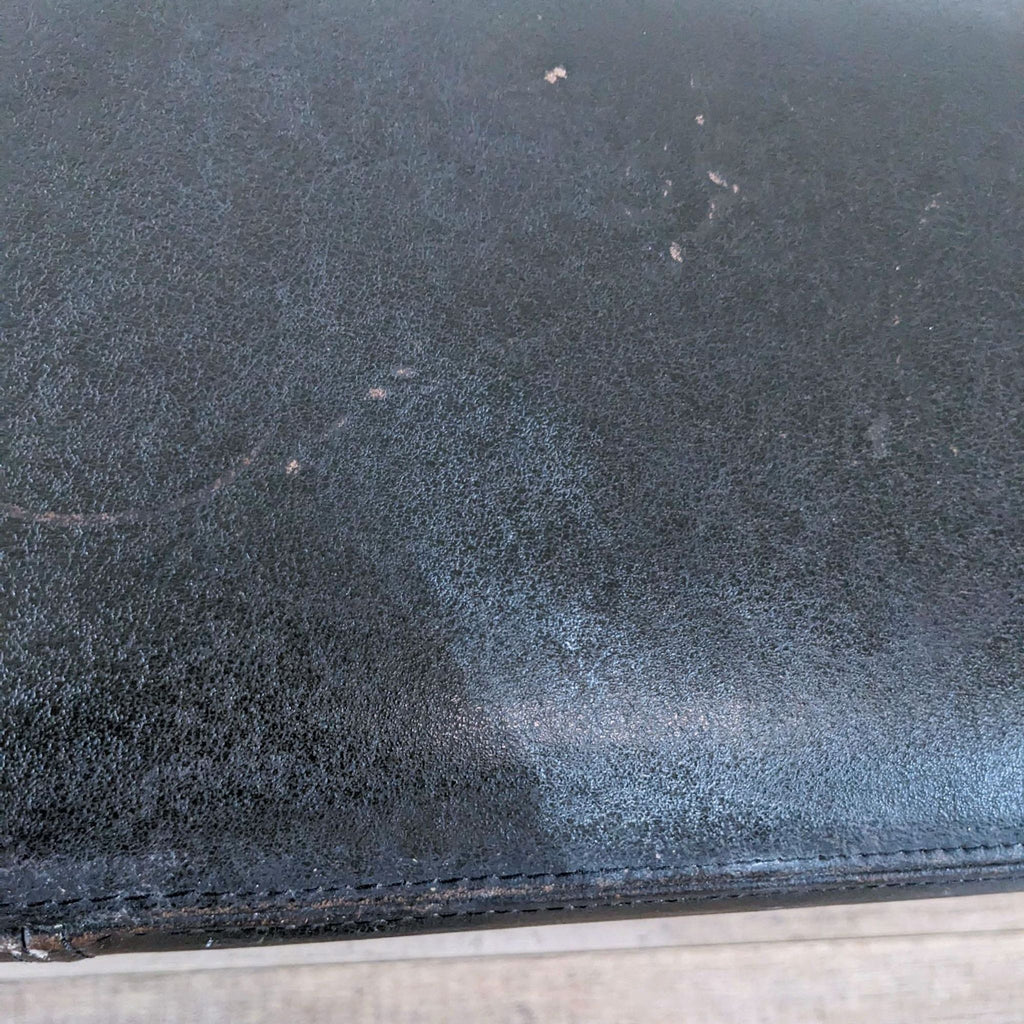 Leather Coffee Table with Wood Center