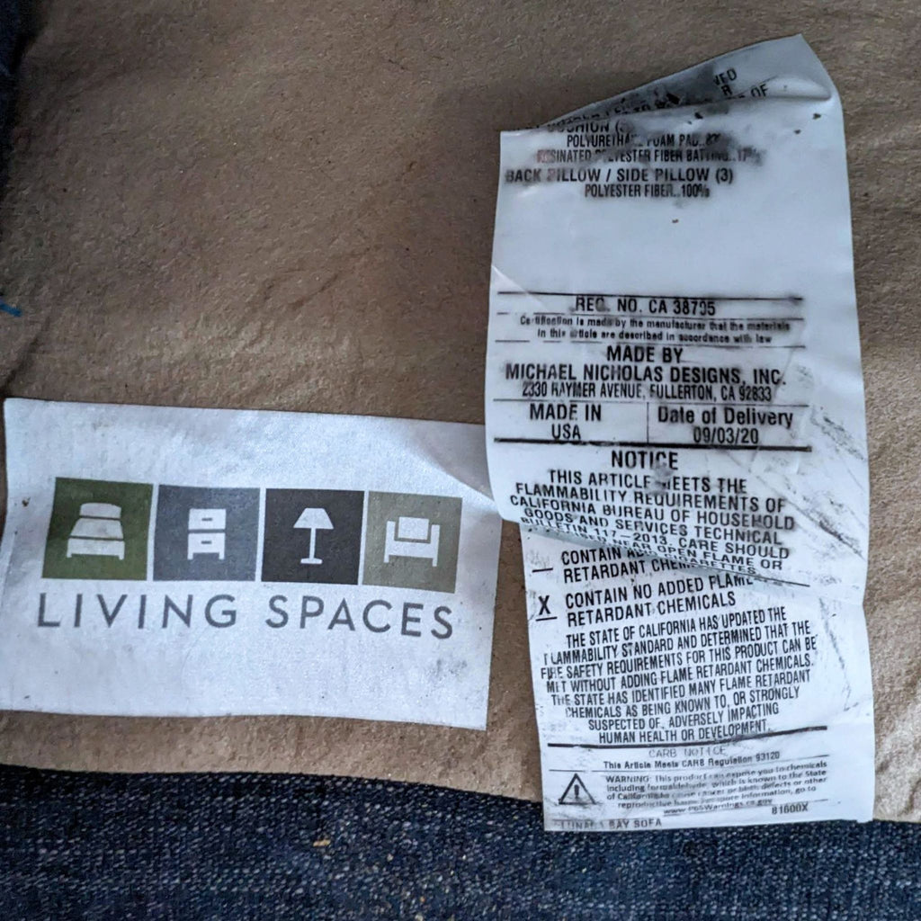 Living Spaces Contemporary Sofa