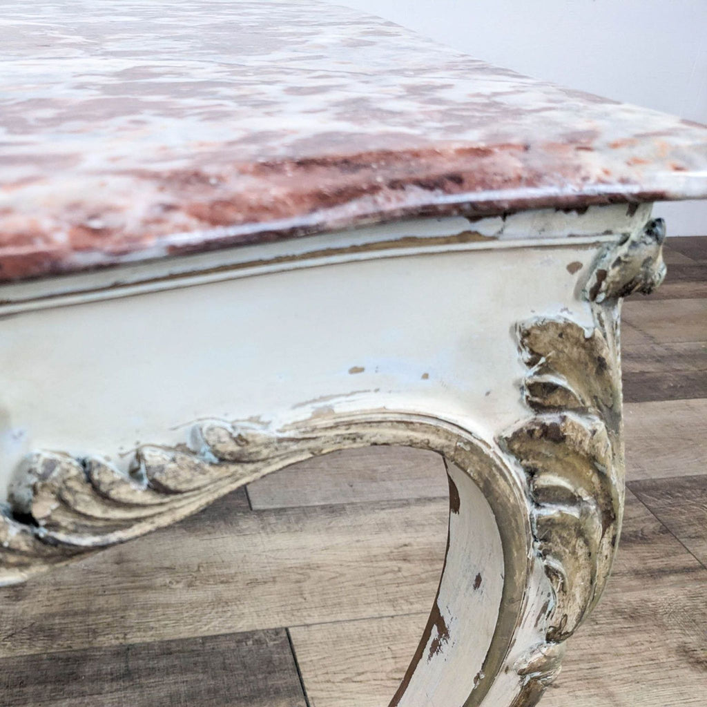 Vintage Marble Top Console Table