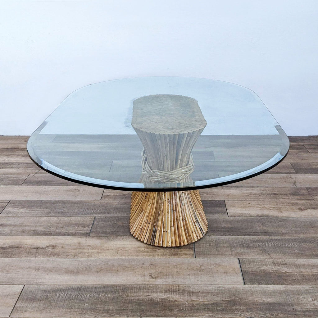 Oval Bamboo “Sheaf of Wheat” Dining Table