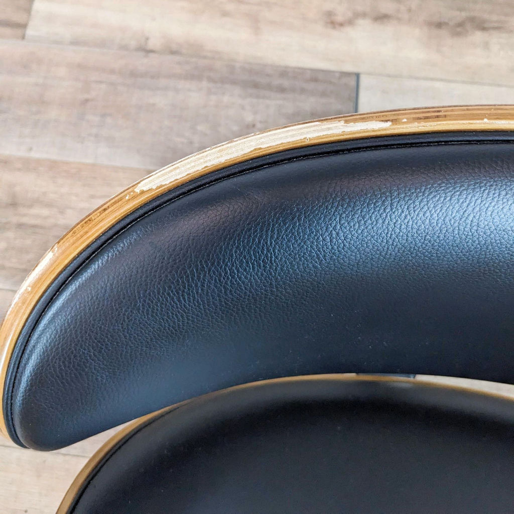 Modern Wood And Faux Leather Task Chair