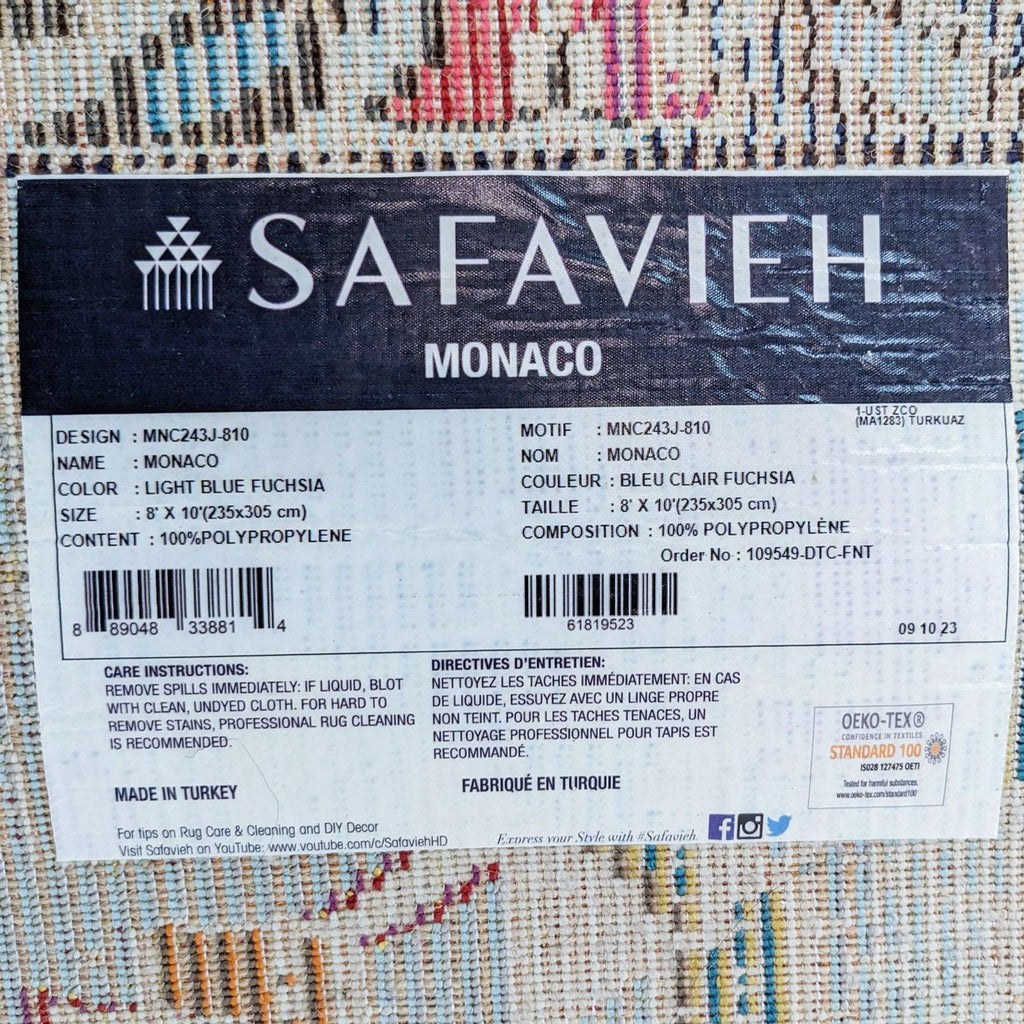 Safavieh Monaco Lite Blue Fuchsia 8x10 Area Rug