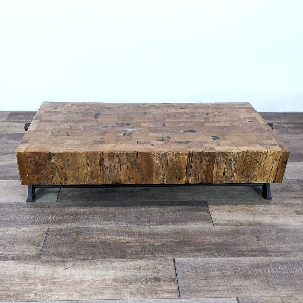 Restoration Hardware Reclaimed Wood Butcher Block Coffee Table