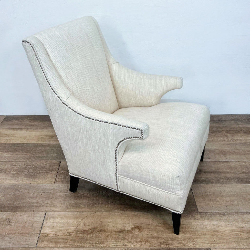 Contemporary Cream Colored Wingback Chair