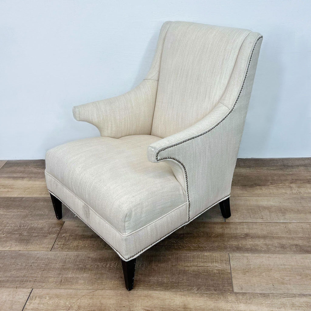 Contemporary Cream Colored Wingback Chair