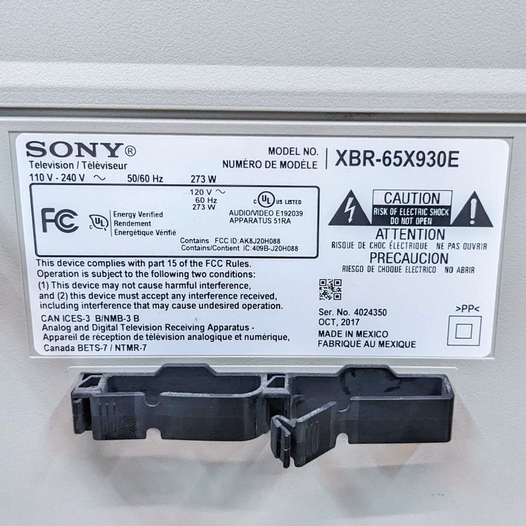 Sony TV XBR-65X930E