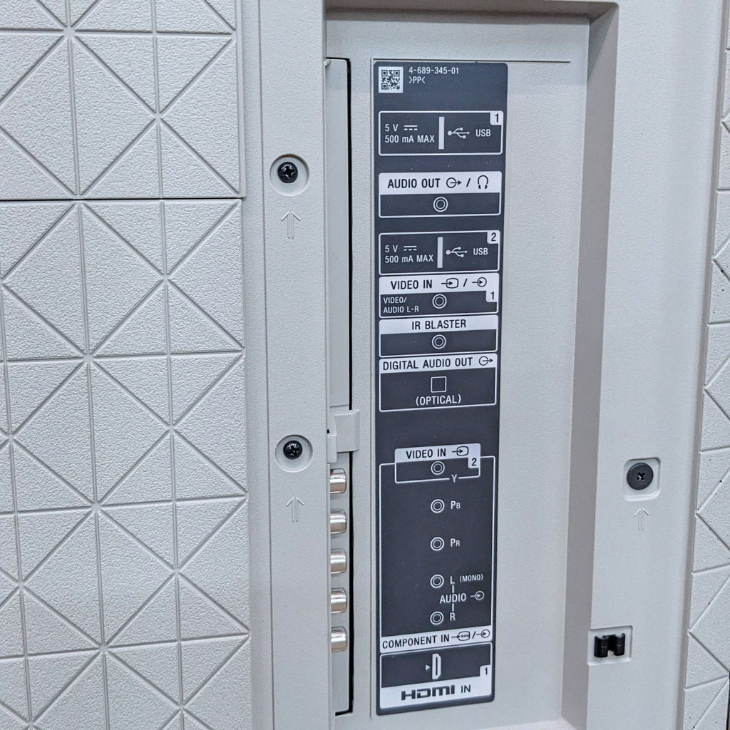 Close-up of Sony TV's side panel with various ports.