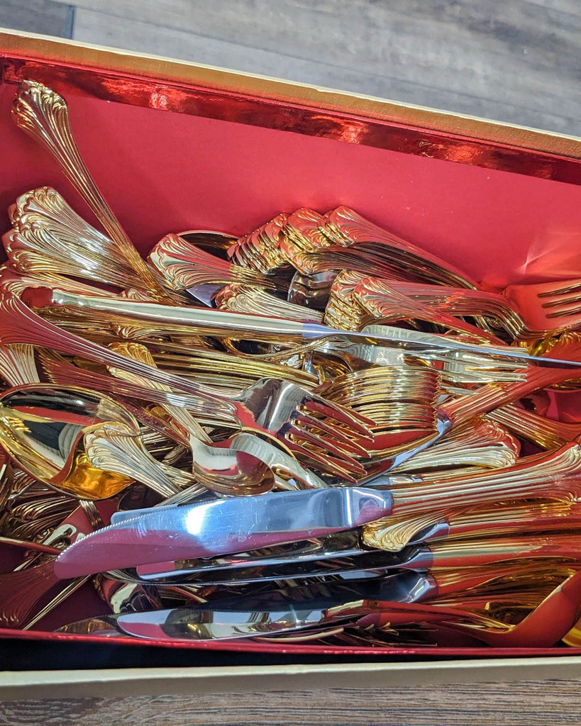 Royal Sealy Gold Plated and Stainless Flatware Set