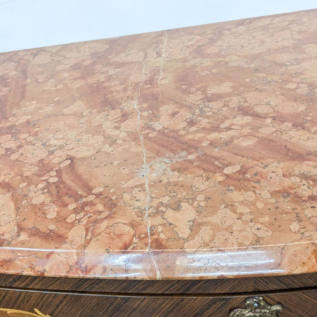 Antique Marble Top French Louis XV 2 Drawer Commode