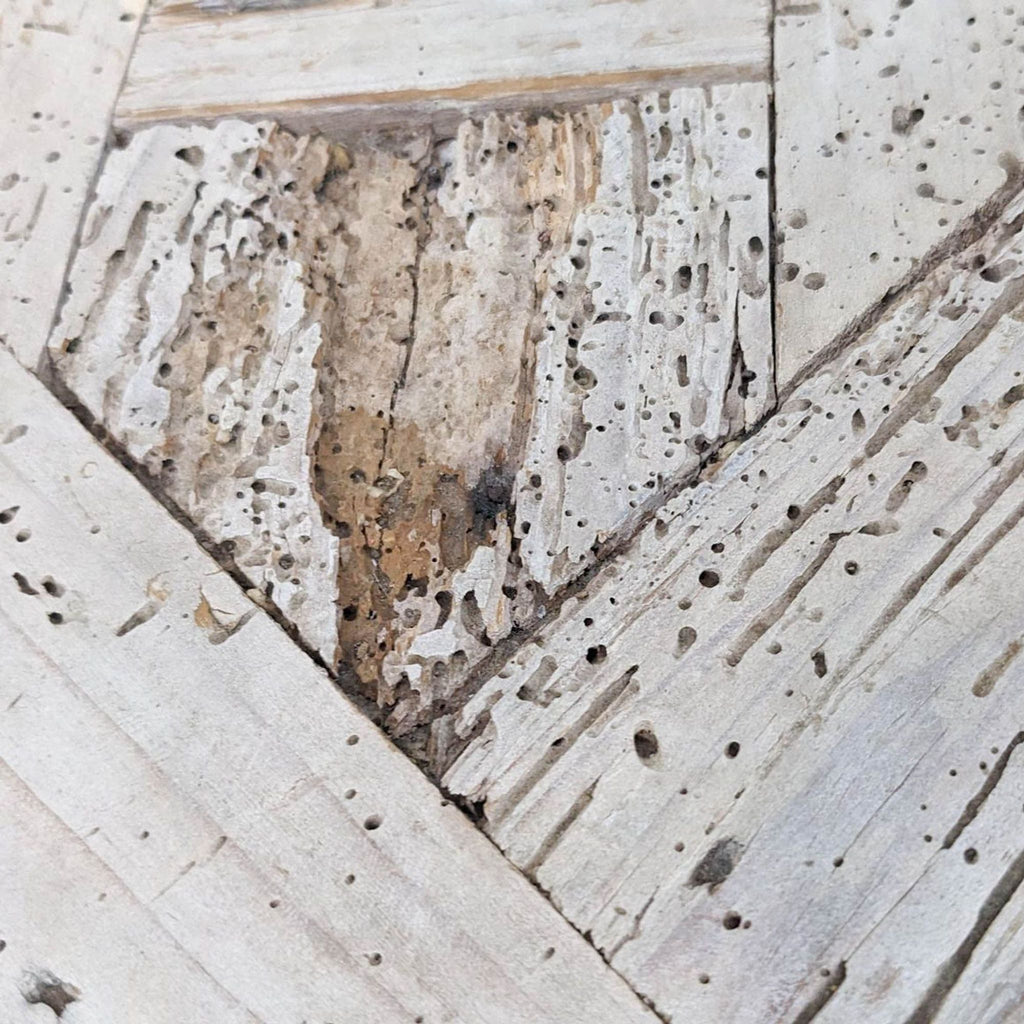 Side Table with Reclaimed Wood Parquet Top