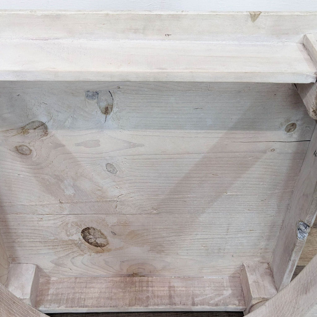Side Table with Reclaimed Wood Parquet Top