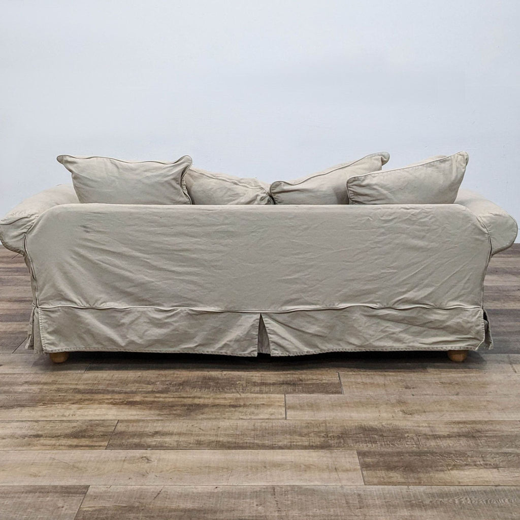 Back view of the Charleston Sleeper Sofa with slipcover detailing.