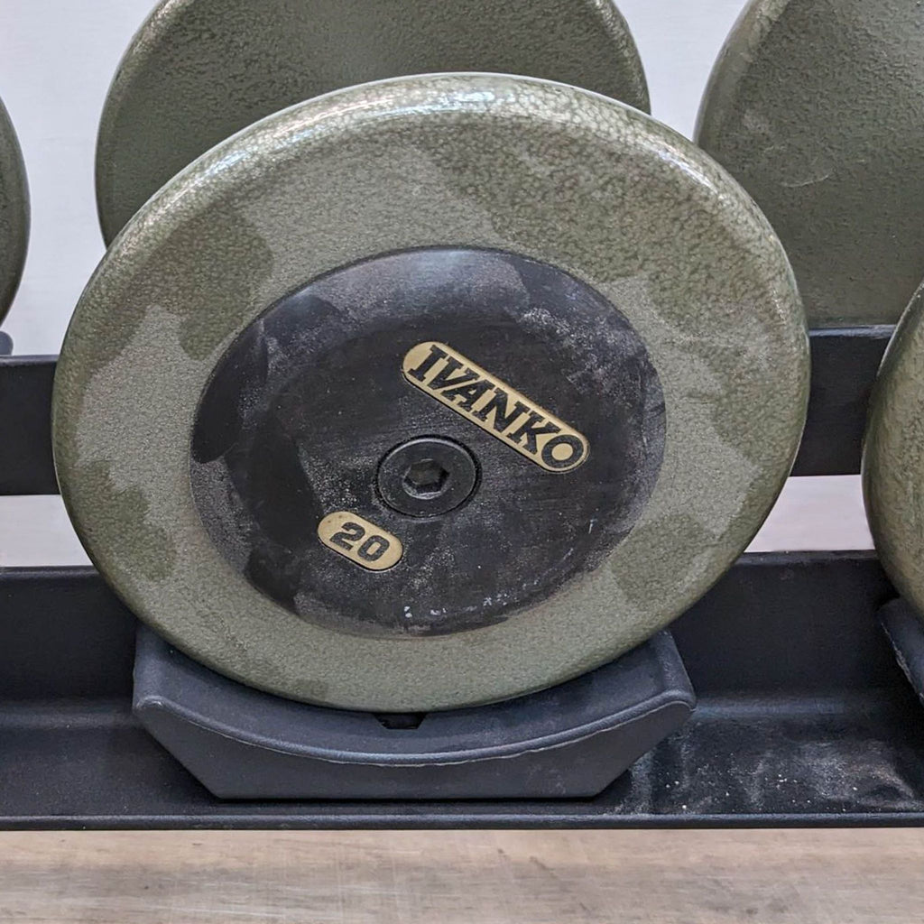 Ivanko RM/EP-1.5 Dumbbells sets 5-50 lbs set, 5-100 lbs and racks