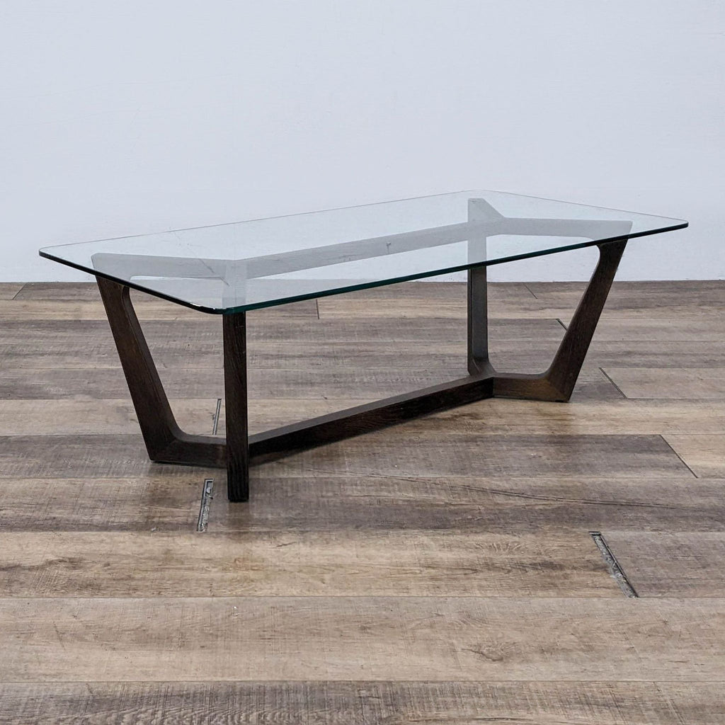 Square Roots Furniture Glass Top Coffee Table
