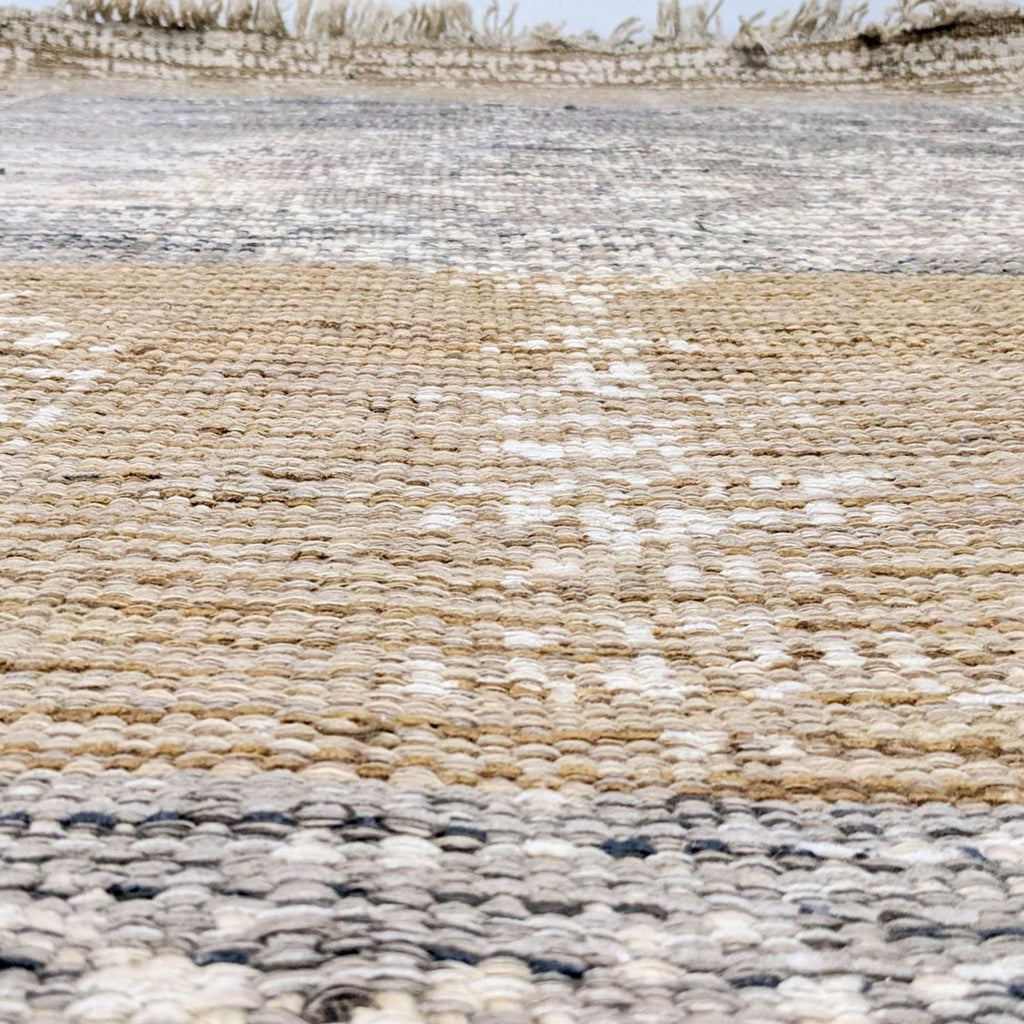 Close-up of the woven texture on the World Market Dehra Jute rug.